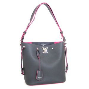 Louis Vuitton Lock Me Bucket Grain Calf Noir Black Pink Shoulder Bag
